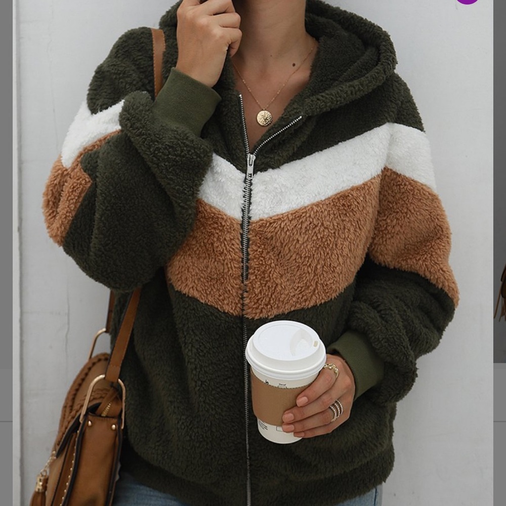 Super soft chevron hooded zip up